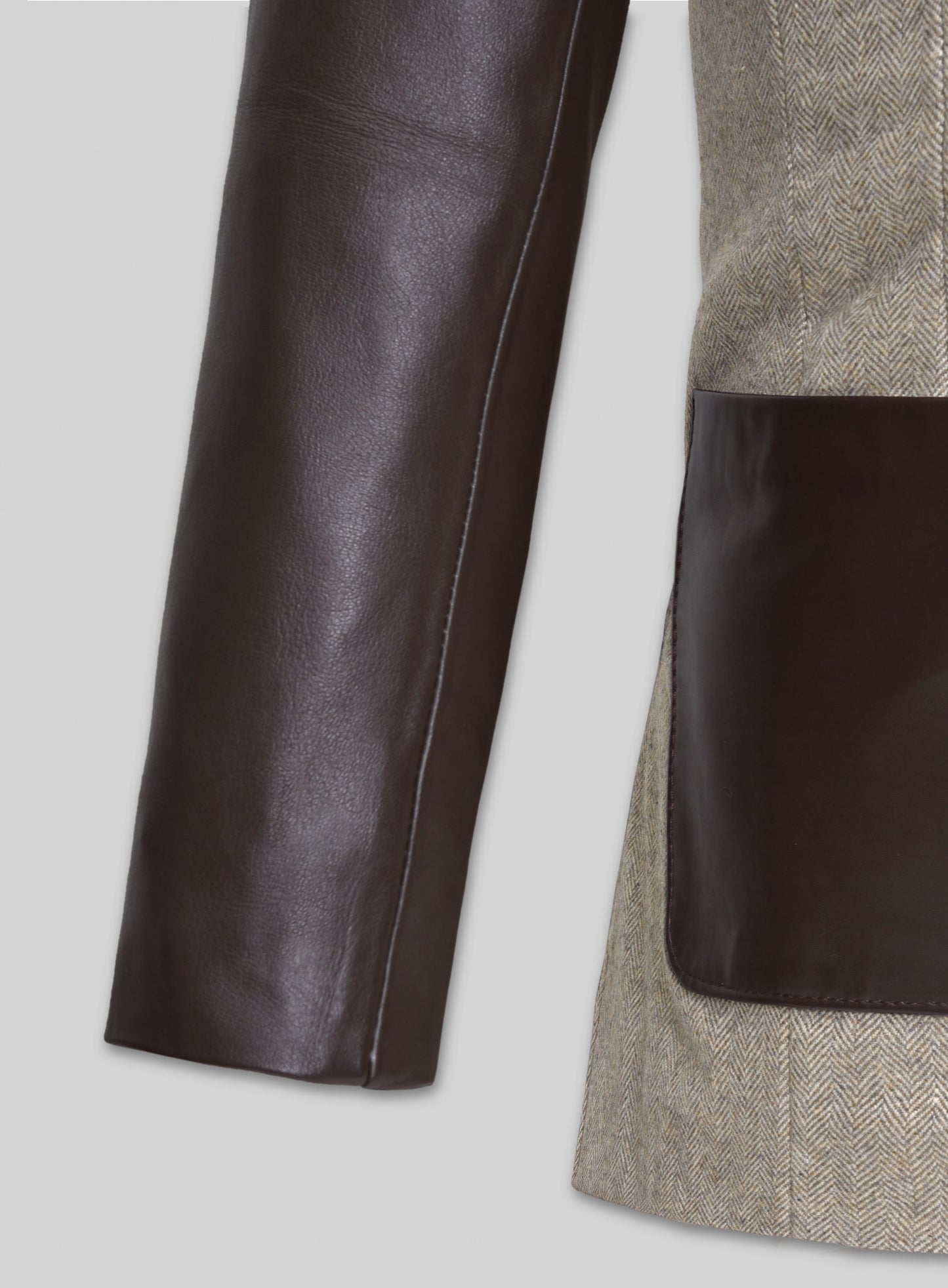 Tweed Leather Combo Blazer # 652