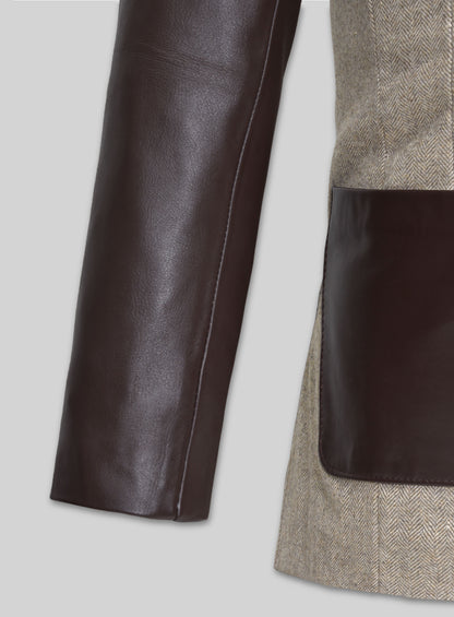 Tweed Leather Combo Blazer # 652
