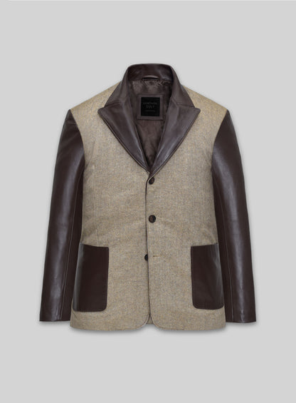 Tweed Leather Combo Blazer # 652