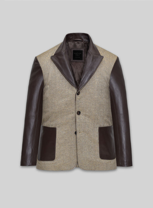 Tweed Leather Combo Blazer # 652