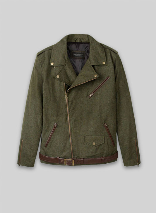 Tweed Leather Combo Jacket # 666