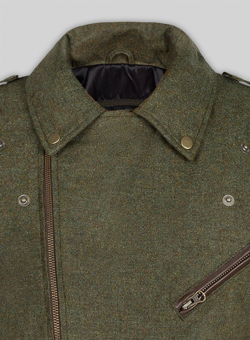 Tweed Leather Combo Jacket # 666
