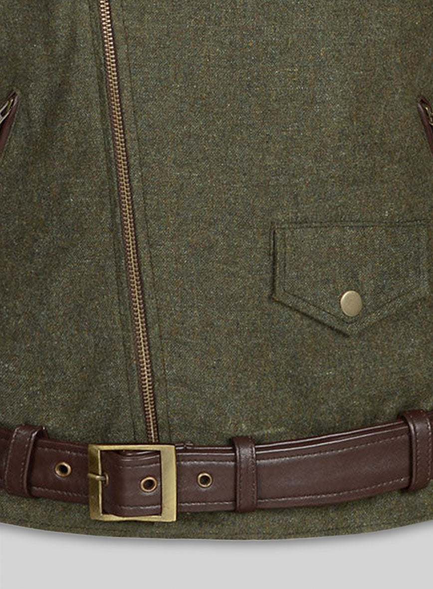 Tweed Leather Combo Jacket # 666