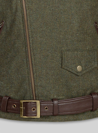 Tweed Leather Combo Jacket # 666