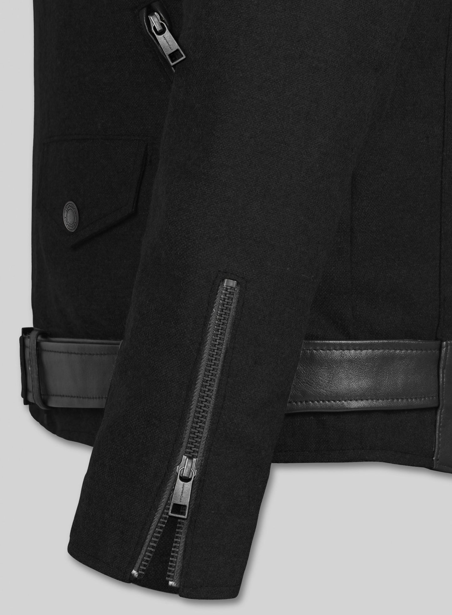 Tweed Leather Combo Jacket # 666