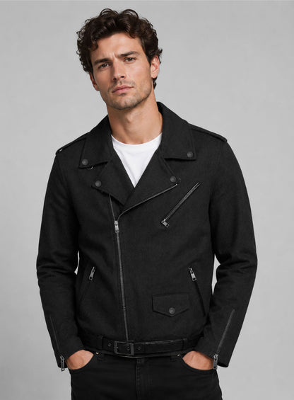 Tweed Leather Combo Jacket # 666