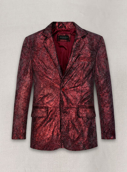Twilight Red Medieval Leather Blazer - LeatherCult
