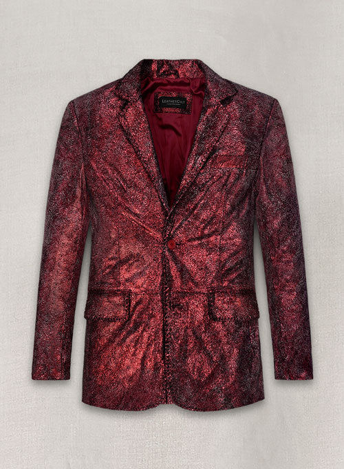 Twilight Red Medieval Leather Blazer - LeatherCult