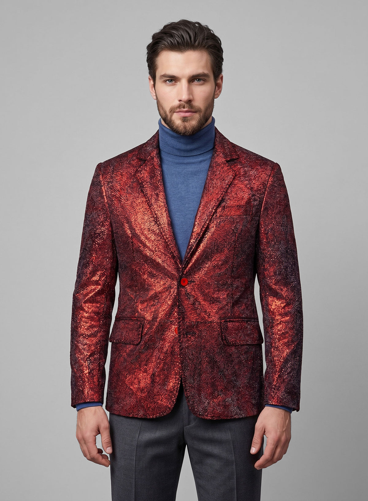 Twilight Red Medieval Leather Blazer