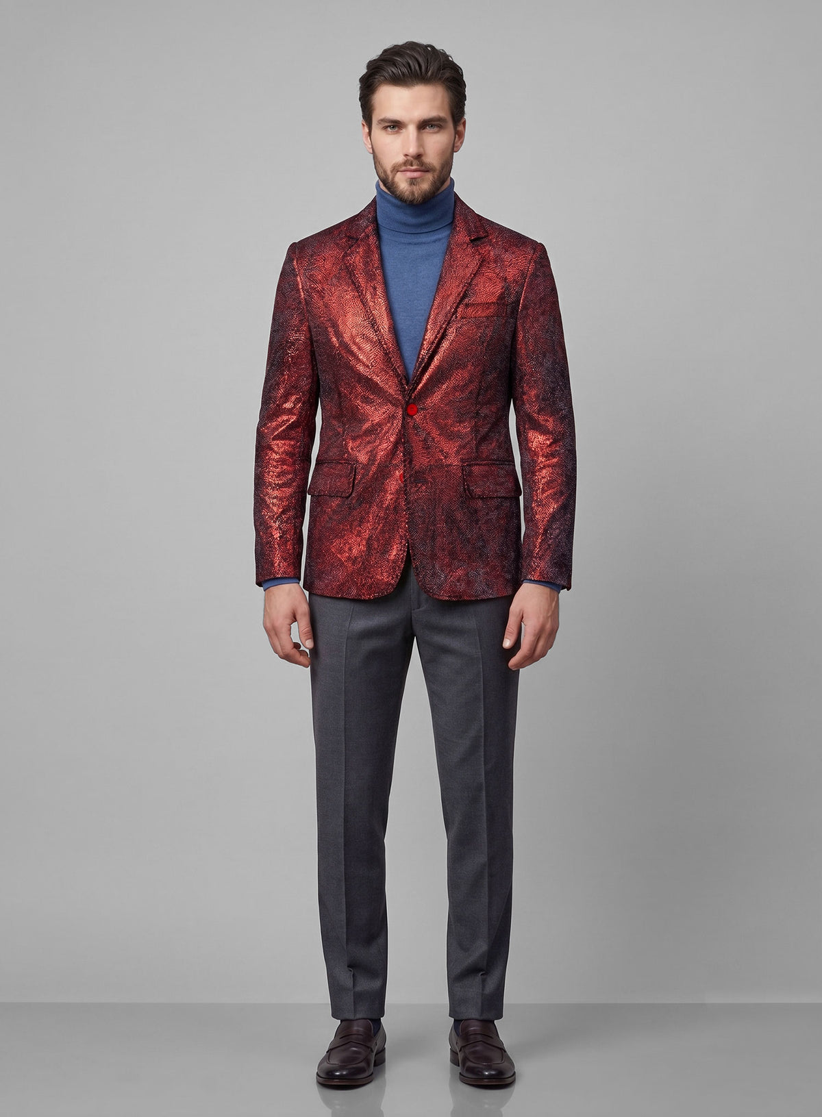 Twilight Red Medieval Leather Blazer