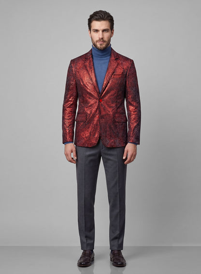 Twilight Red Medieval Leather Blazer