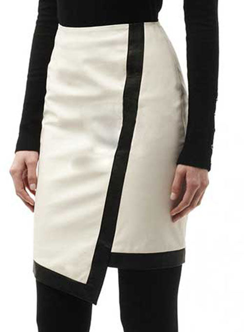 Two Toned Leather Skirt - # 149 - LeatherCult