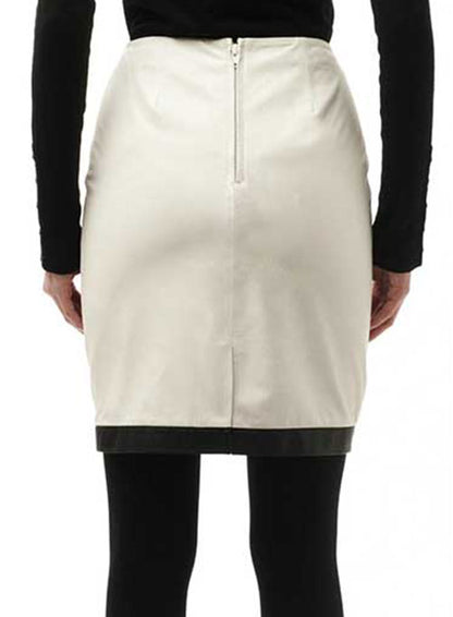 Two Toned Leather Skirt - # 149 - LeatherCult
