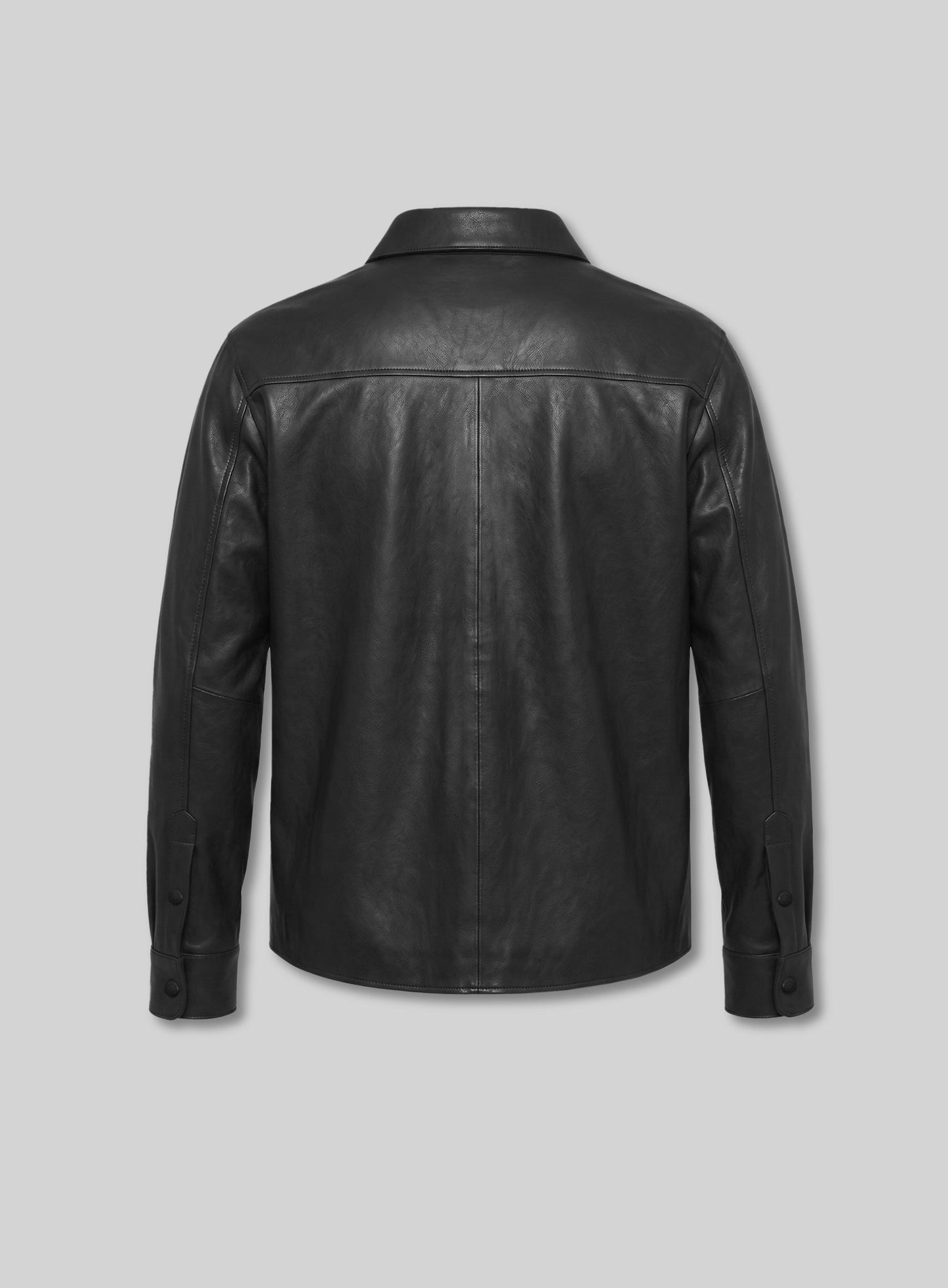 Unlined Black Leather Shirt