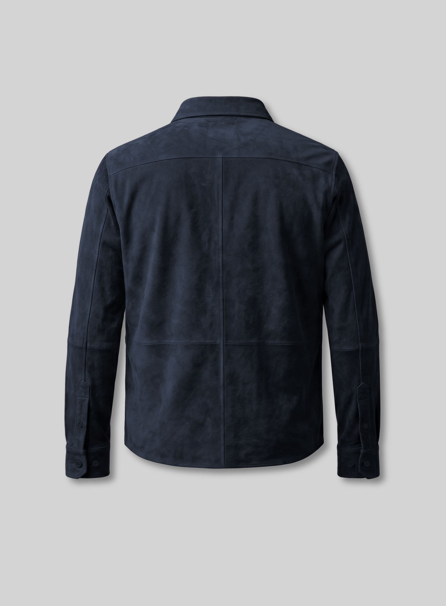Unlined Dark Blue Suede Leather Shirt