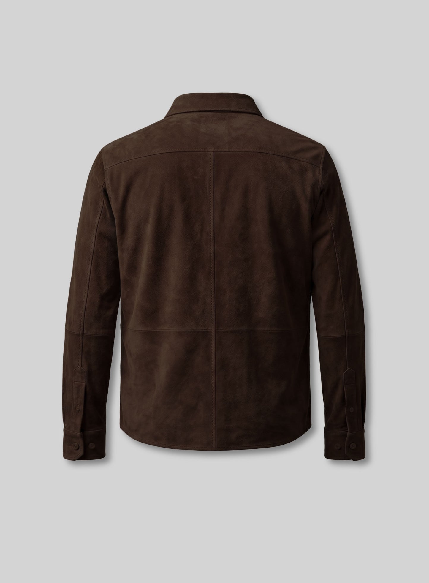 Unlined Dark Brown Suede Leather Shirt