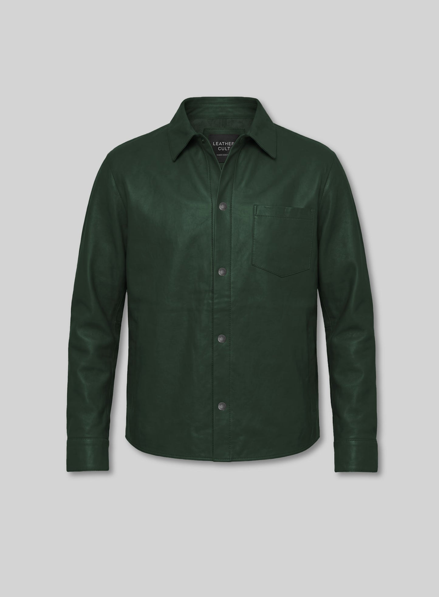 Unlined Soft Deep Olive Leather Shirt