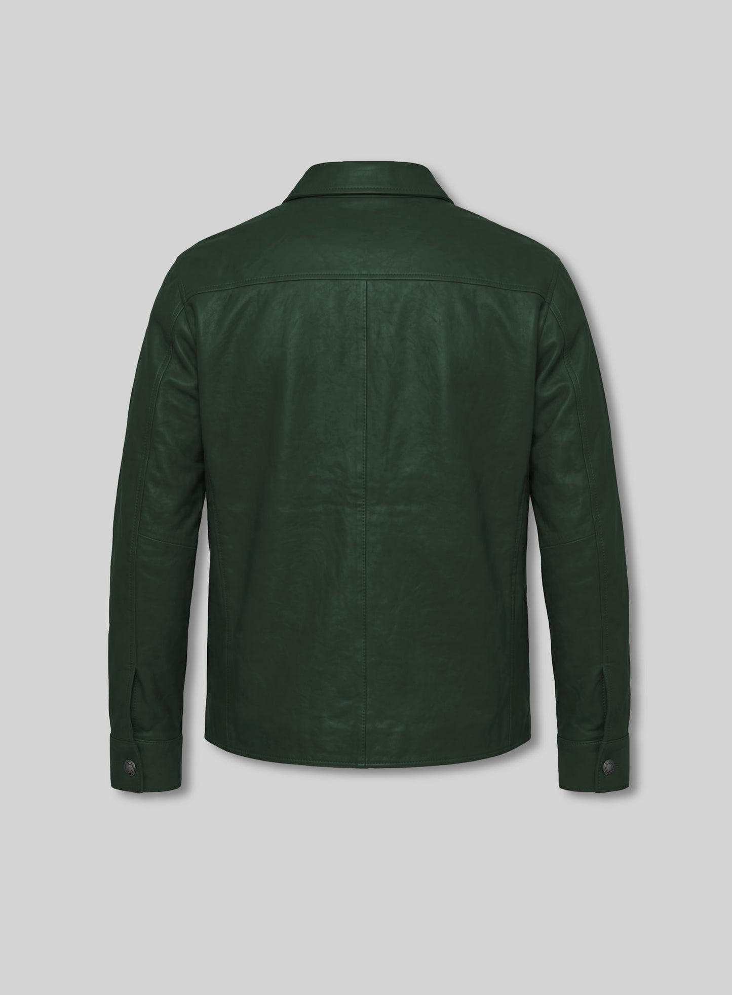 Unlined Soft Deep Olive Leather Shirt