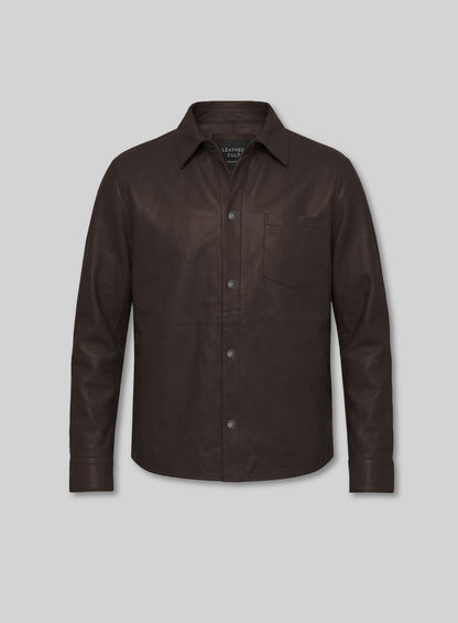 Unlined Soft Brown Leather Shirt