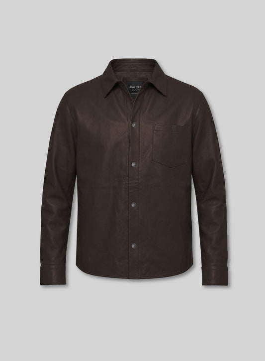 Unlined Soft Brown Leather Shirt