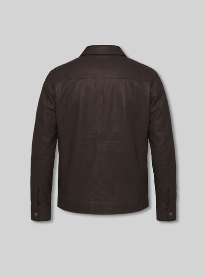 Unlined Soft Brown Leather Shirt