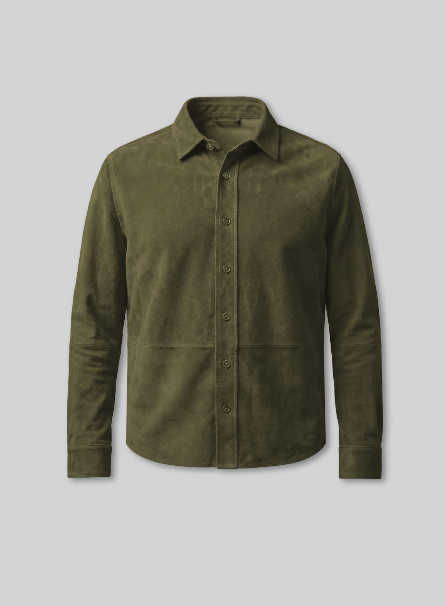 Unlined Woodland Green Suede Leather Shirt