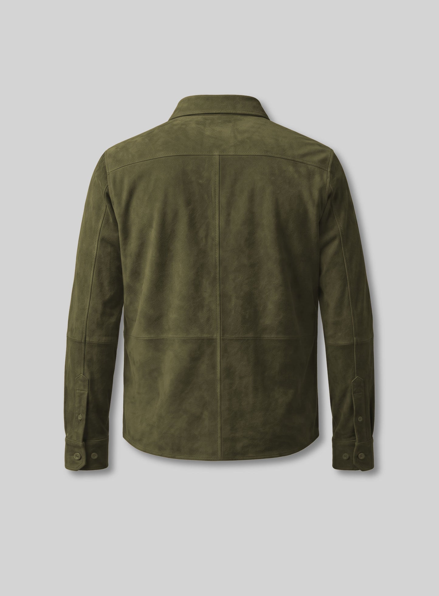 Unlined Woodland Green Suede Leather Shirt