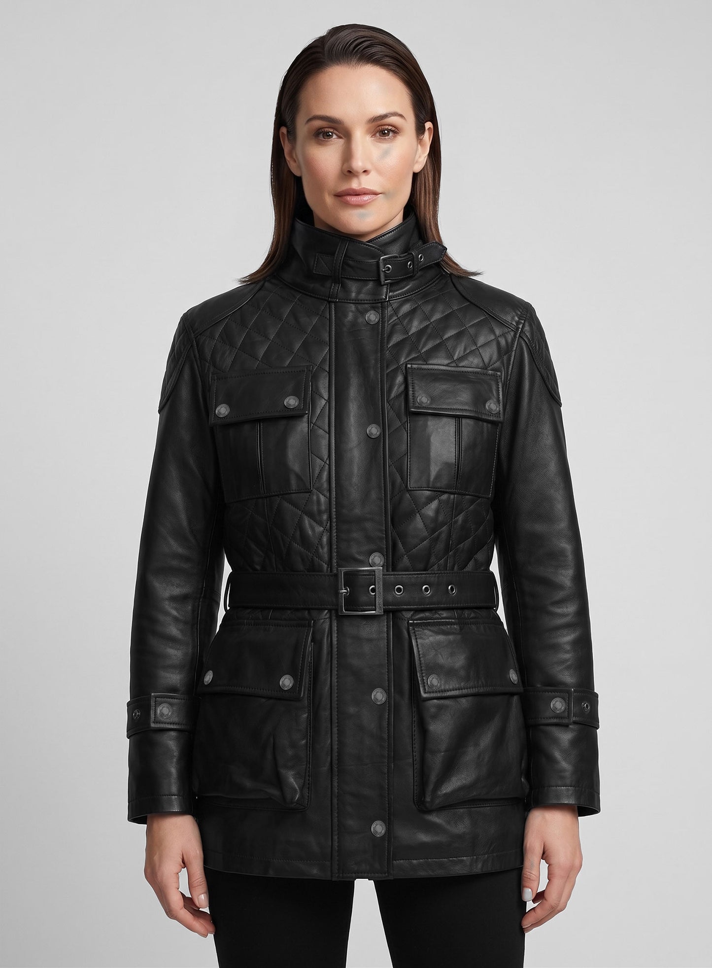 Victoria Beckham Leather Trench Coat