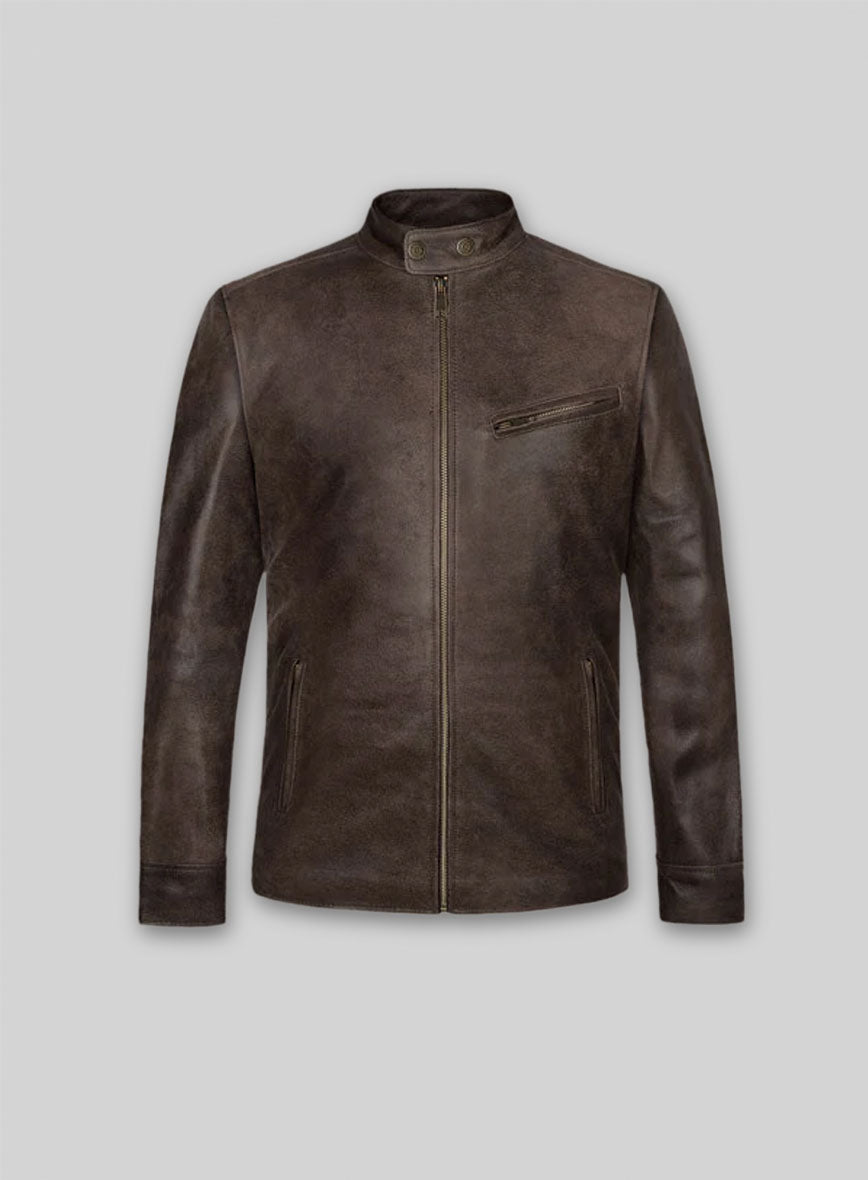 Vintage Gravel Brown Leather Cycle Jacket #3