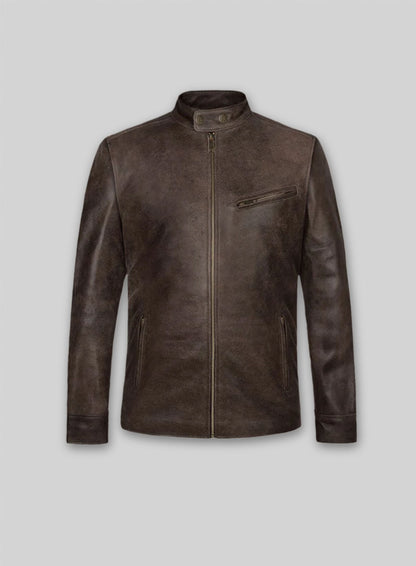 Vintage Gravel Brown Leather Cycle Jacket #3