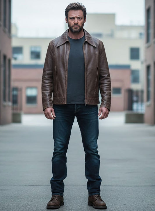 Vintage Brown Grain X Men Days of Future Past Leather Jacket
