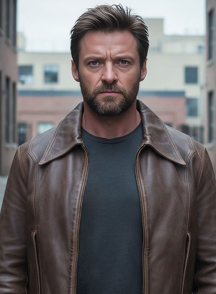 Vintage Brown Grain X Men Days of Future Past Leather Jacket