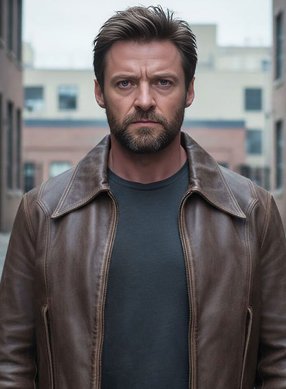 Vintage Brown Grain X Men Days of Future Past Leather Jacket