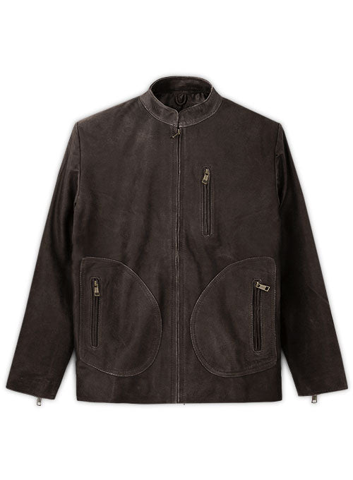 Vintage Brown Grain Rampage Dwayne Johnson Leather Jacket - LeatherCult