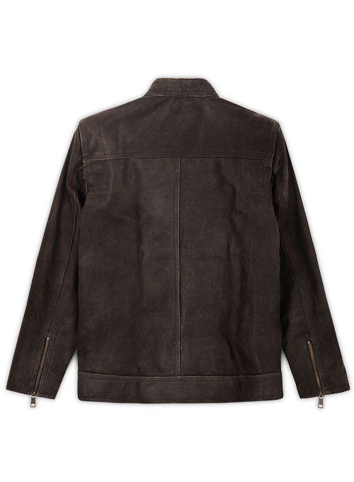Vintage Brown Grain Rampage Dwayne Johnson Leather Jacket - LeatherCult