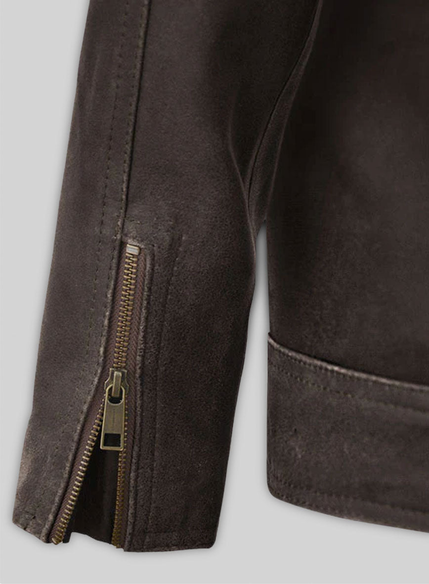 Vintage Brown Grain Rampage Dwayne Johnson Leather Jacket