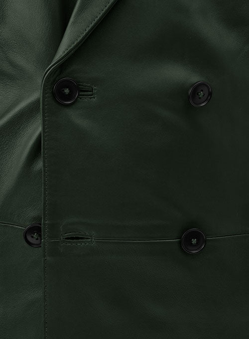 Vintage Green Leather Blazer - LeatherCult