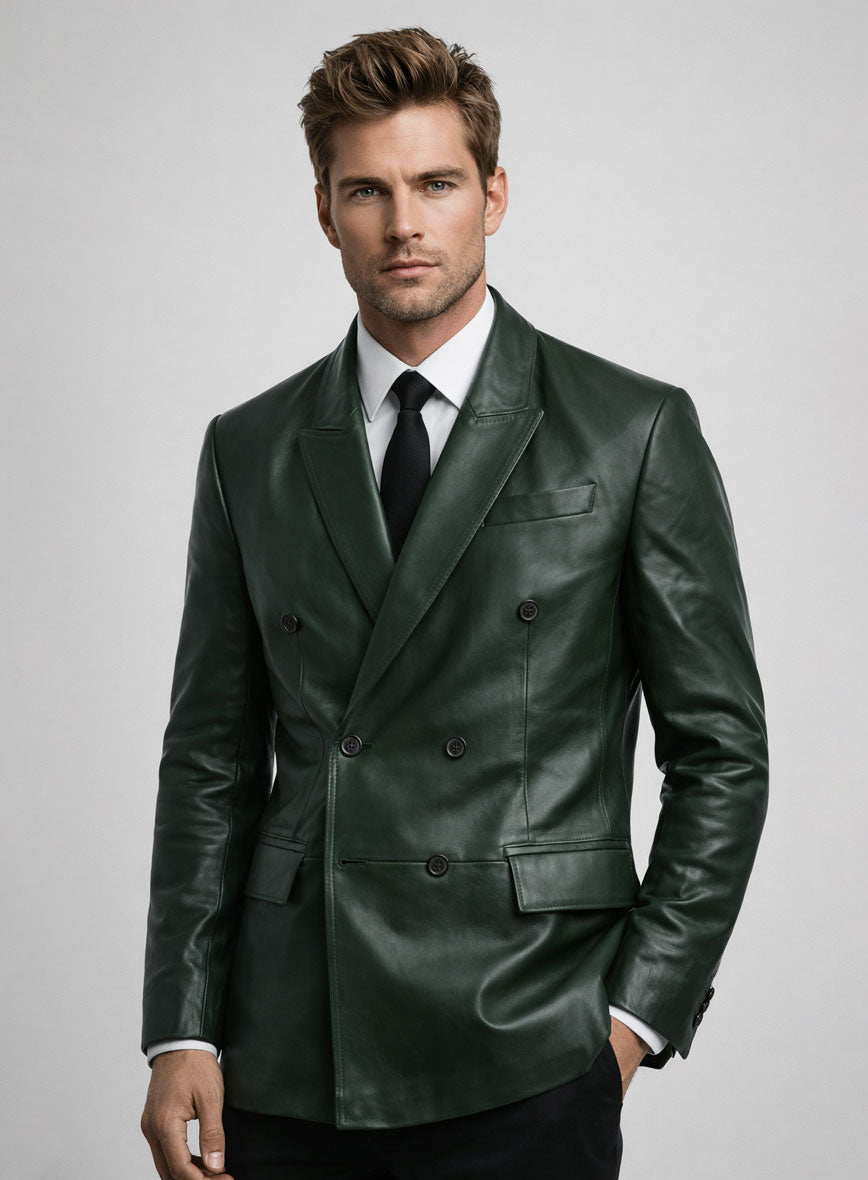Vintage Green Leather Blazer LeatherCult Vintage Green Leather Blazer LeatherCult