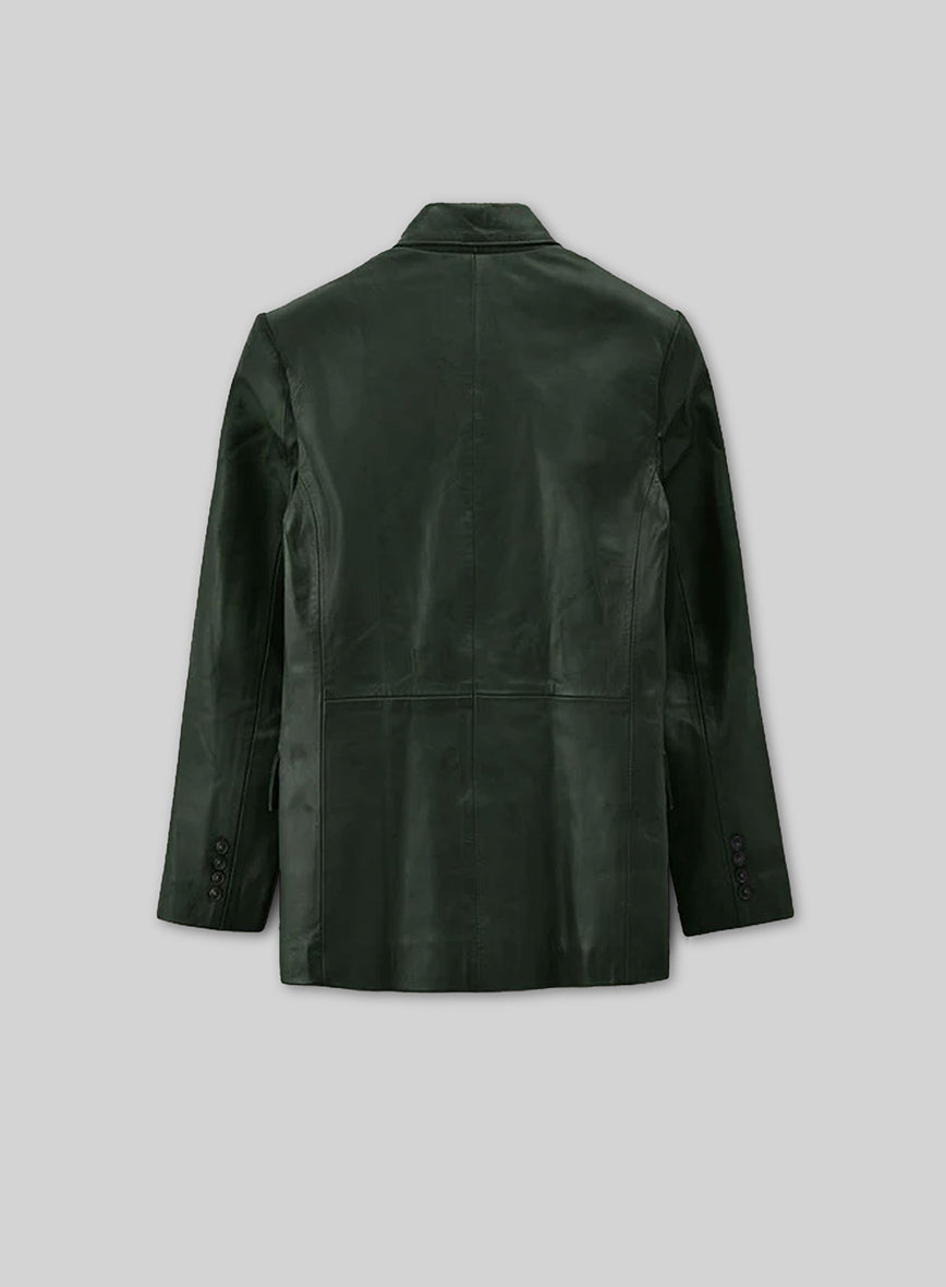 Vintage Green Leather Blazer – LeatherCult