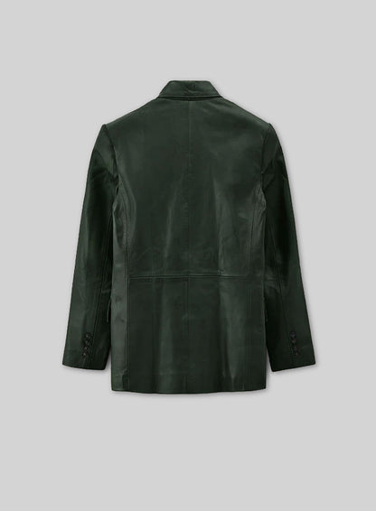 Vintage Green Leather Blazer
