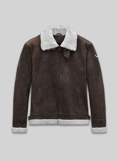 Vintage Brown Aviator Leather Jacket