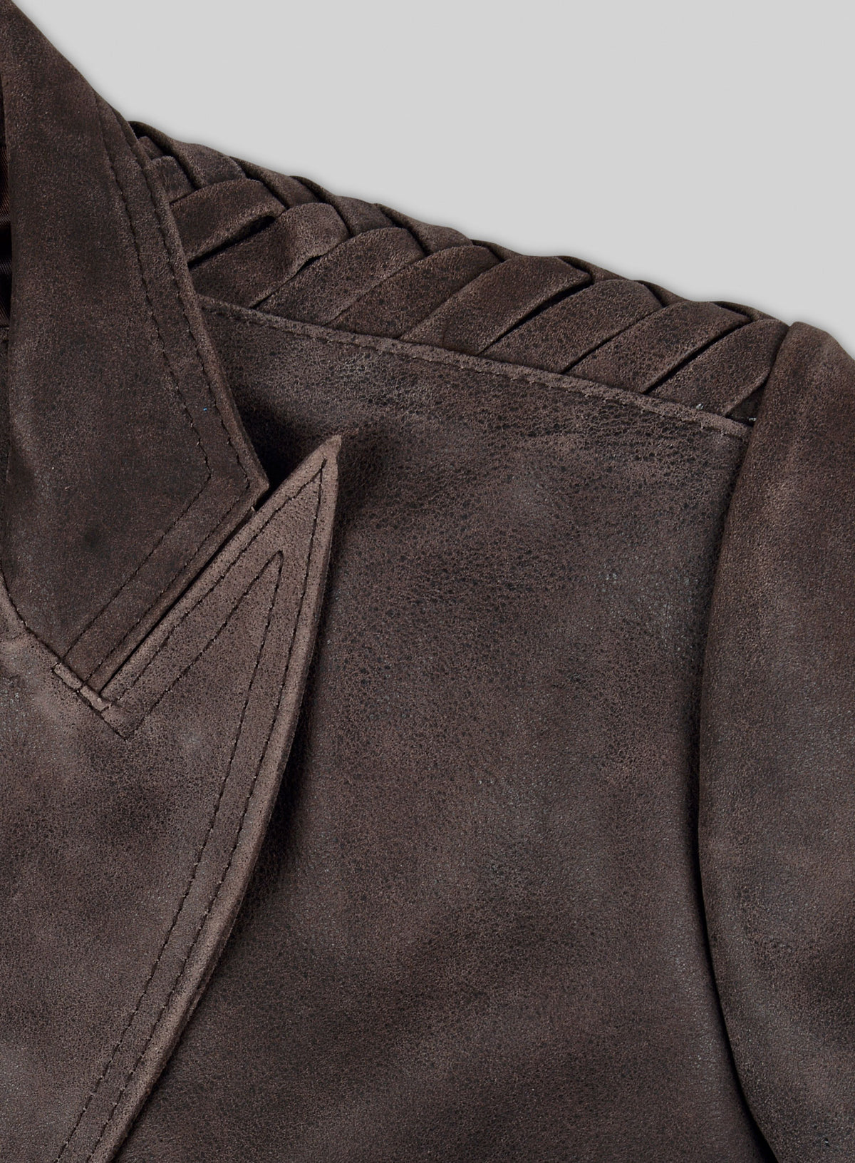 Vintage Brown Grain Eva Mendes Ghost Rider Leather Blazer