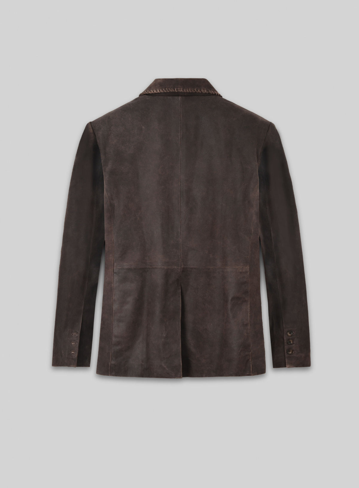 Vintage Brown Grain Medieval Leather Blazer