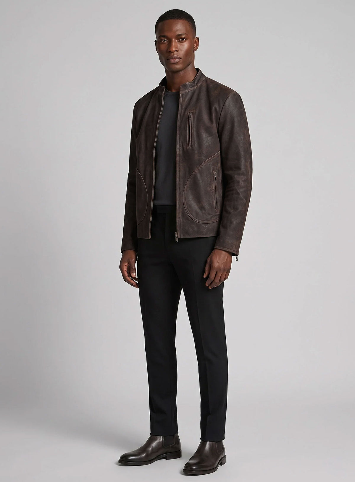 Vintage Brown Grain Rampage Dwayne Johnson Leather Jacket