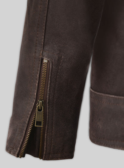 Vintage Brown Grain Rampage Dwayne Johnson Leather Jacket