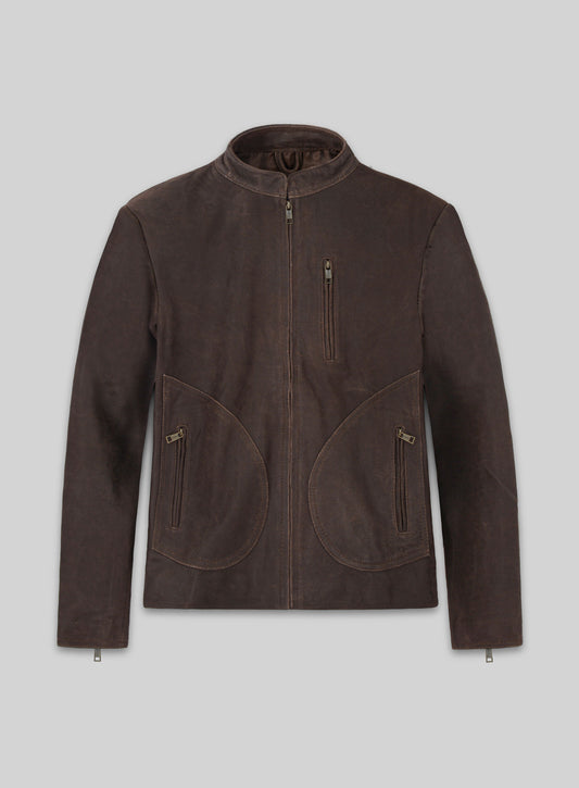 Vintage Brown Grain Rampage Dwayne Johnson Leather Jacket