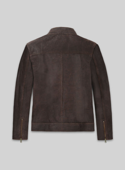 Vintage Brown Grain Rampage Dwayne Johnson Leather Jacket