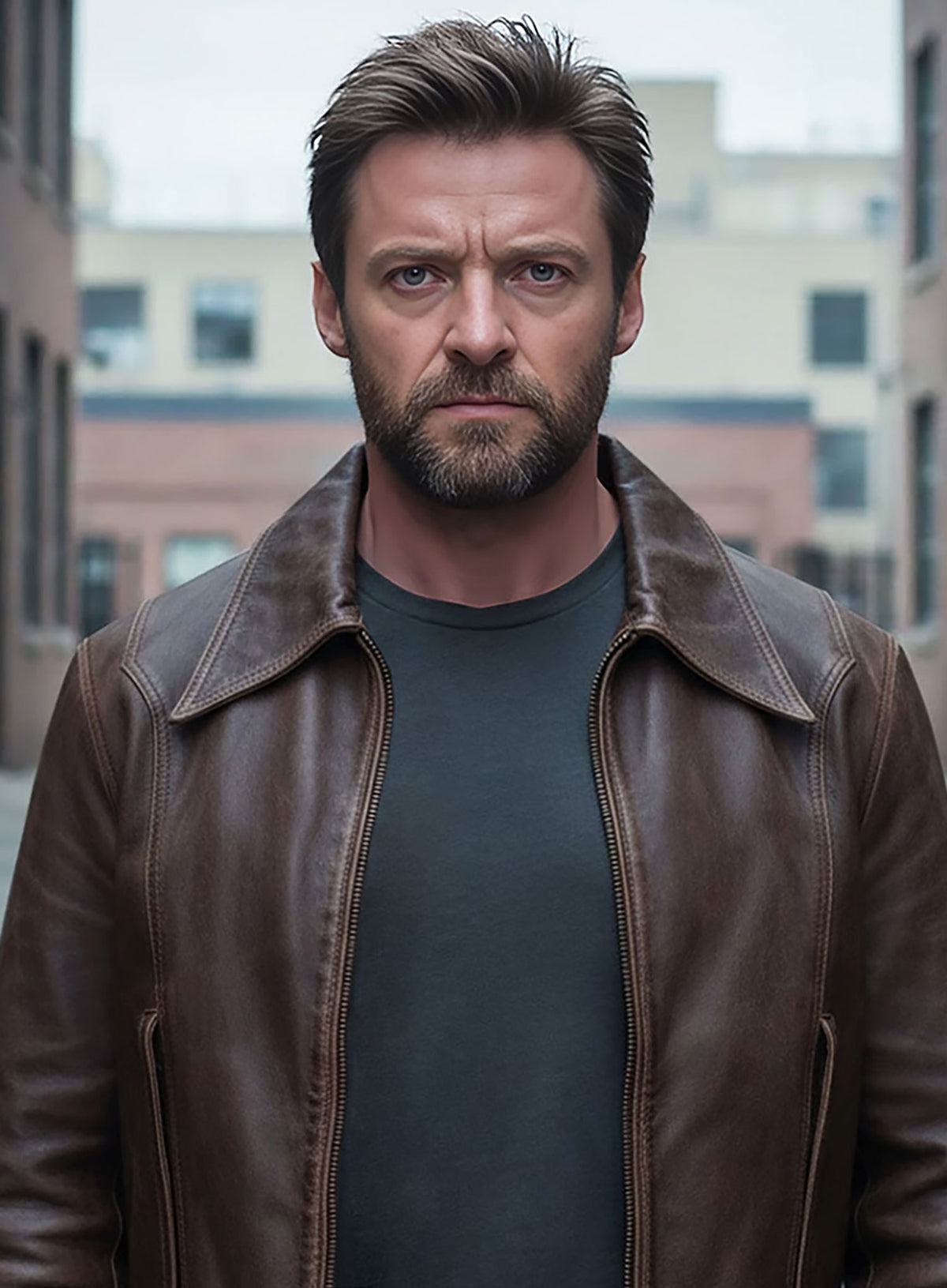 Vintage Brown Grain X Men Days of Future Past Leather Jacket