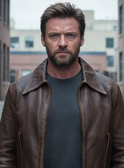 Vintage Brown Grain X Men Days of Future Past Leather Jacket