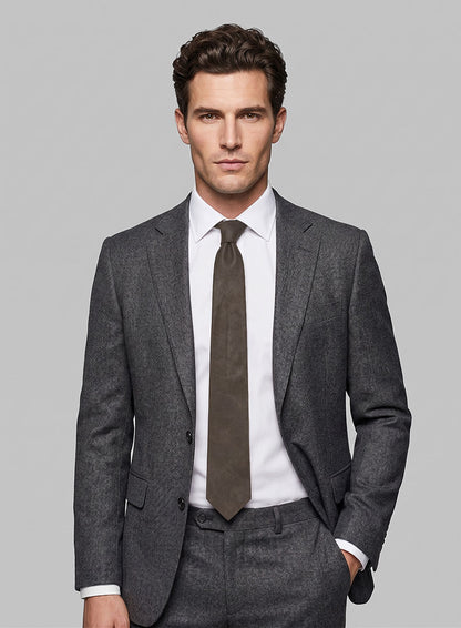 Vintage Brown Leather Tie